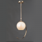 PENDANT LUMINAIRE 1ΧΕ27 METAL GOLD + PERLE GLASS Φ35ΧΗ100CM IPARELLE DCR17501P