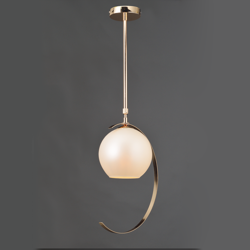 PENDANT LUMINAIRE 1ΧΕ27 METAL GOLD + PERLE GLASS Φ35ΧΗ100CM IPARELLE DCR17501P