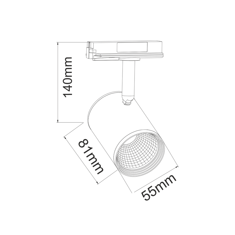 WHITE LED TRACK LIGHT 7W 3000K 2WIRES 24° 500LM 230V Ra80 ZUNO730W2 WHITE LED TRACK LIGHT 7W 3000K 2WIRES 24° 500LM 230V Ra80 ZUNO730W2