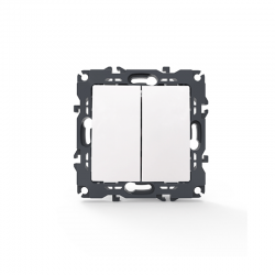 PRIME 2 GANG 2 WAY SWITCH SCREWLESS 1+1P 10AX 250VAC IP20 WHITE 1000110301 PRIME 2 GANG 2 WAY SWITCH SCREWLESS 1+1P 10AX 250VAC IP20 WHITE 1000110301
