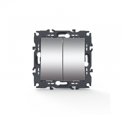 PRIME 2 GANG 2 WAY SWITCH SCREWLESS 1+1P 10AX 250VAC IP20 MATT ALUMINUM 1000110303 PRIME 2 GANG 2 WAY SWITCH SCREWLESS 1+1P 10AX 250VAC IP20 MATT ALUMINUM 1000110303