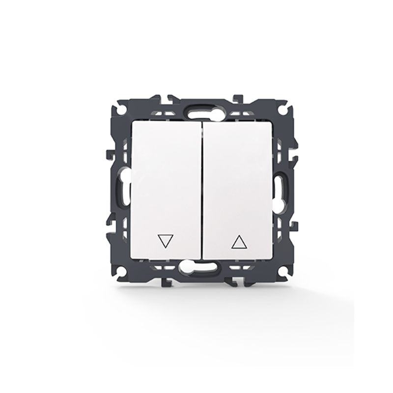 PRIME 2 GANG SHUTTER SWITCH SCREWLESS 1-1P 10AX 250VAC IP20 WHITE 1000110601 PRIME 2 GANG SHUTTER SWITCH SCREWLESS 1-1P 10AX 250VAC IP20 WHITE 1000110601