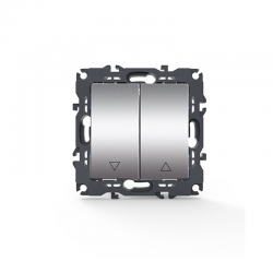 PRIME 2 GANG SHUTTER SWITCH SCREWLESS 1-1P 10AX 250VAC IP20 MATT ALUMINUM 1000110603 PRIME 2 GANG SHUTTER SWITCH SCREWLESS 1-1P 10AX 250VAC IP20 MATT ALUMINUM 1000110603