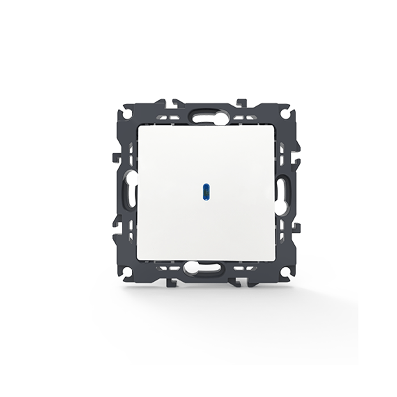 PRIME 1 GANG 2 WAY SWITCH LED LOCATOR LAMP (ON-OFF) SCREWLESS 1P 10AX 250VAC IP20 WHITE 1000111101 PRIME 1 GANG 2 WAY SWITCH LED LOCATOR LAMP (ON-OFF) SCREWLESS 1P 10AX 250VAC IP20 WHITE 1000111101