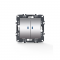 PRIME 2 GANG 1 WAY SWITCH   LED LOCATOR LAMP (ON-OFF) SCREWLESS 1+1P 10AX 250VAC IP20 MATT ALUMINUM 1000111203