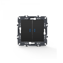 PRIME 2 GANG 1 WAY SWITCH LED LOCATOR LAMP (ON-OFF) SCREWLESS 1+1P 10AX 250VAC IP20 MATT ANTHRACITE 1000111205 PRIME 2 GANG 1 WAY SWITCH LED LOCATOR LAMP (ON-OFF) SCREWLESS 1+1P 10AX 250VAC IP20 MATT ANTHRACITE 1000111205