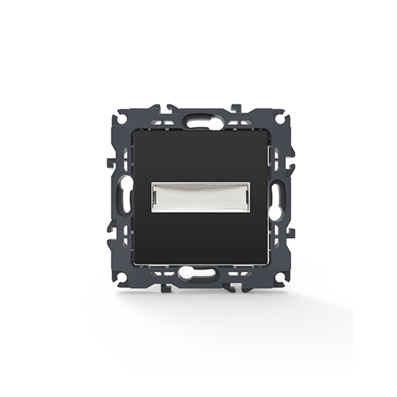 PRIME 1 GANG PUSH BUTTON   NAMEPLATE LED LAMP (12VAC) SCREWLESS 1P 10A 250VAC IP20 MATT ANTHRACITE 1000112105