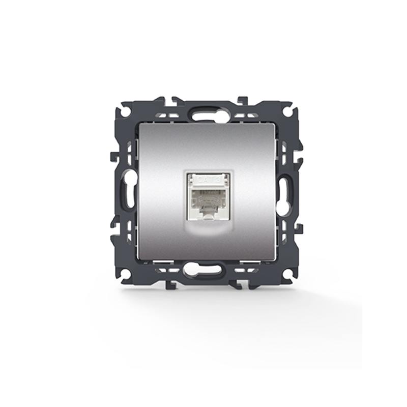 PRIME TELEPHONE SOCKET 1xRJ11 CAT3 IP20 MATT ALUMINUM 1000113003 PRIME TELEPHONE SOCKET 1xRJ11 CAT3 IP20 MATT ALUMINUM 1000113003
