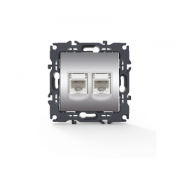 PRIME TELEPHONE SOCKET 2xRJ11 CAT3 IP20 MATT ALUMINUM 1000113103 PRIME TELEPHONE SOCKET 2xRJ11 CAT3 IP20 MATT ALUMINUM 1000113103
