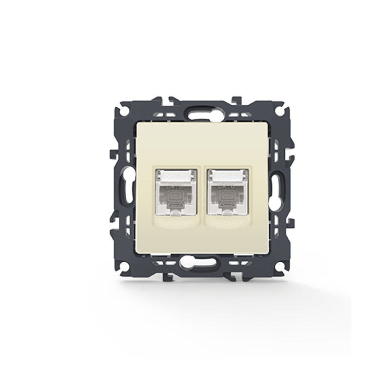 PRIME LAN SOCKET 2xRJ45 CAT6 UTP IP20 IVORY 1000113302