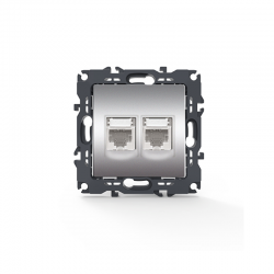 PRIME LAN SOCKET 2xRJ45 CAT6 UTP IP20 MATT ALUMINUM 1000113303 PRIME LAN SOCKET 2xRJ45 CAT6 UTP IP20 MATT ALUMINUM 1000113303