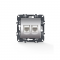 PRIME TELEPHONE SOCKET 1xRJ11 CAT3 IP20   LAN SOCKET 1xRJ45 CAT6 UTP IP20 MATT ALUMINUM 1000113403