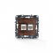 PRIME TELEPHONE SOCKET 1xRJ11 CAT3 IP20  amp  LAN SOCKET 1xRJ45 CAT6 UTP IP20 WOOD 1000113406