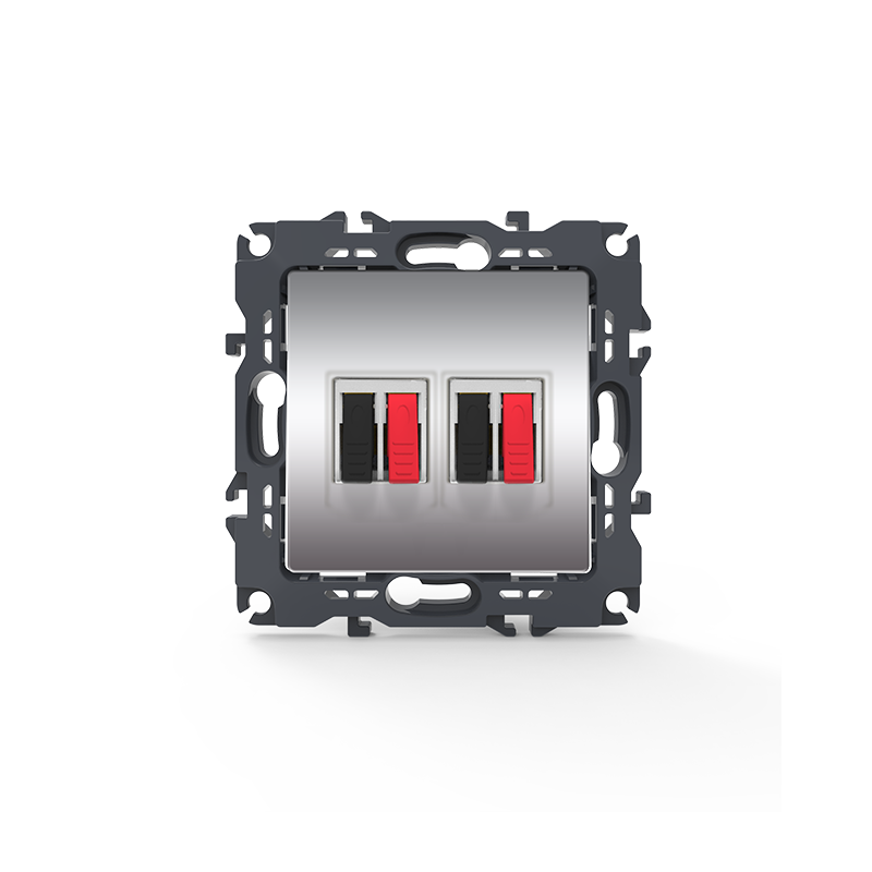 PRIME DOUBLE AUDIO SOCKET SCREWLESS 36-230VAC IP20 MATT ALUMINUM 1000113603 PRIME DOUBLE AUDIO SOCKET SCREWLESS 36-230VAC IP20 MATT ALUMINUM 1000113603