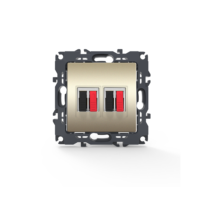 PRIME DOUBLE AUDIO SOCKET SCREWLESS 36-230VAC IP20 MATT CHAMPAGNE 1000113604 PRIME DOUBLE AUDIO SOCKET SCREWLESS 36-230VAC IP20 MATT CHAMPAGNE 1000113604