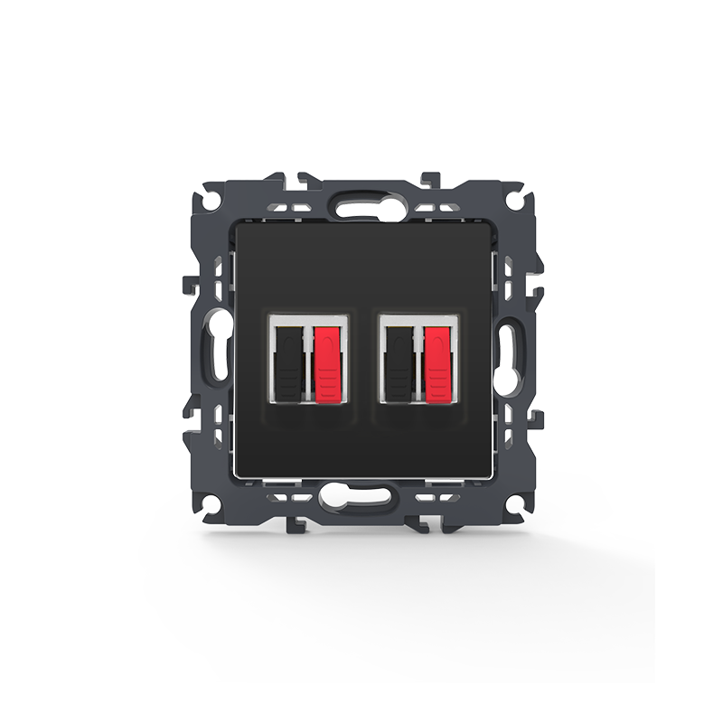 PRIME DOUBLE AUDIO SOCKET SCREWLESS 36-230VAC IP20 MATT ANTHRACITE 1000113605 PRIME DOUBLE AUDIO SOCKET SCREWLESS 36-230VAC IP20 MATT ANTHRACITE 1000113605