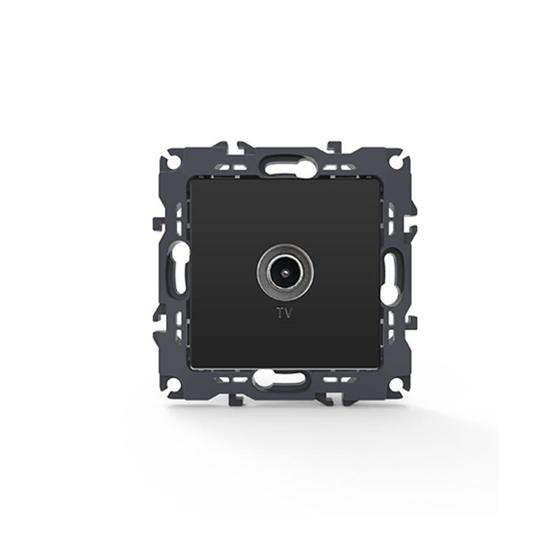 PRIME TV SOCKET END-LINE MALE CONNECTOR   SURGE PROTECTION IP20 MATT ANTHRACITE 1000114005