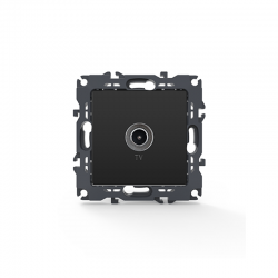 PRIME TV SOCKET THROUGH-LINE MALE CONNECTOR SURGE PROTECTION IP20 MATT ANTHRACITE 1000114105 PRIME TV SOCKET THROUGH-LINE MALE CONNECTOR SURGE PROTECTION IP20 MATT ANTHRACITE 1000114105