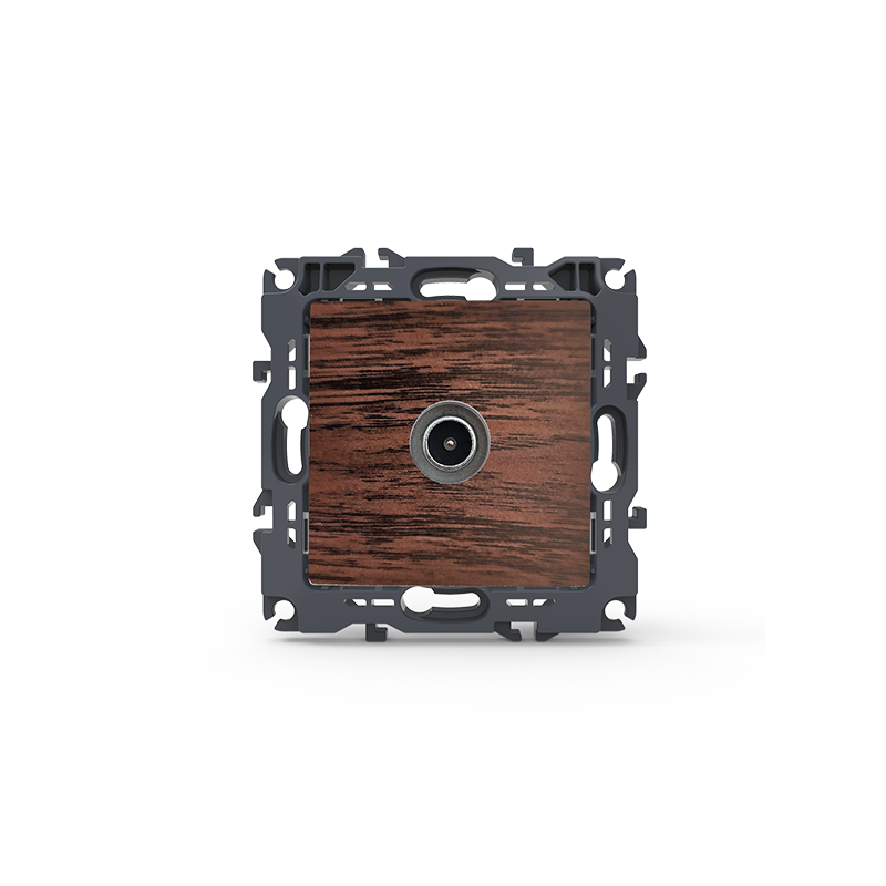 PRIME TV SOCKET THROUGH-LINE MALE CONNECTOR amp SURGE PROTECTION IP20 WOOD 1000114106 PRIME TV SOCKET THROUGH-LINE MALE CONNECTOR amp SURGE PROTECTION IP20 WOOD 1000114106
