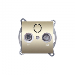 PRIME TV-SAT SOCKET THROUGH-LINE MALE F CONNECTOR SURGE PROTECTION IP20 MATT CHAMPAGNE 1000114304 PRIME TV-SAT SOCKET THROUGH-LINE MALE F CONNECTOR SURGE PROTECTION IP20 MATT CHAMPAGNE 1000114304