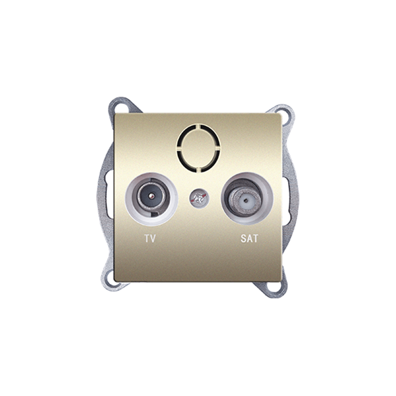PRIME TV-SAT SOCKET THROUGH-LINE MALE F CONNECTOR SURGE PROTECTION IP20 MATT CHAMPAGNE 1000114304 PRIME TV-SAT SOCKET THROUGH-LINE MALE F CONNECTOR SURGE PROTECTION IP20 MATT CHAMPAGNE 1000114304
