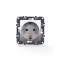 PRIME SCHUKO SOCKET WITH SAFETY SHUTTER 1x2P+E 16A 250VAC IP20 MATT ALUMINUM 1000116003