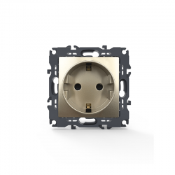 PRIME SCHUKO SOCKET WITH SAFETY SHUTTER 1x2P+E 16A 250VAC IP20 MATT CHAMPAGNE 1000116004 PRIME SCHUKO SOCKET WITH SAFETY SHUTTER 1x2P+E 16A 250VAC IP20 MATT CHAMPAGNE 1000116004