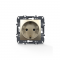PRIME SCHUKO SOCKET WITH SAFETY SHUTTER 1x2P+E 16A 250VAC IP20 MATT CHAMPAGNE 1000116004