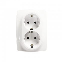 PRIME SCHUKO SOCKET WITH SAFETY SHUTTER 2x2P+E 16A 250VAC IP20 WHITE 1000116201 PRIME SCHUKO SOCKET WITH SAFETY SHUTTER 2x2P+E 16A 250VAC IP20 WHITE 1000116201