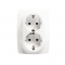 PRIME SCHUKO SOCKET WITH SAFETY SHUTTER 2x2P+E 16A 250VAC IP20 WHITE 1000116201
