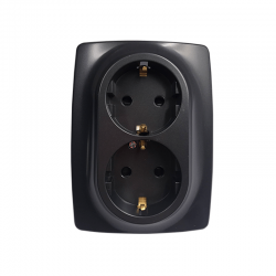 PRIME SCHUKO SOCKET WITH SAFETY SHUTTER 2x2P+E 16A 250VAC IP20 MATT ANTHRACITE 1000116205 PRIME SCHUKO SOCKET WITH SAFETY SHUTTER 2x2P+E 16A 250VAC IP20 MATT ANTHRACITE 1000116205