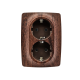 PRIME SCHUKO SOCKET WITH SAFETY SHUTTER 2x2P+E 16A 250VAC IP20  WOOD 1000116206