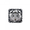 PRIME SCHUKO SOCKET WITH SAFETY SHUTTER 1x2P+E 16A 250VAC   2 USB 5VDC 3.1A IP20 MATT ALUMINUM 1000116303