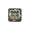 PRIME SCHUKO SOCKET WITH SAFETY SHUTTER 1x2P+E 16A 250VAC   2 USB 5VDC 3.1A IP20 MATT CHAMPAGNE 1000116304