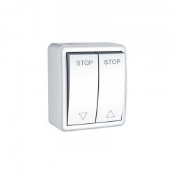 MURATA 2 GANG SHUTTER SWITCH WALL MOUΝΤED SCREWS 1-1P 10AX 250VAC IP20 WHITE 1000220601