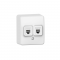 MURATA DOUBLE TELEPHONE SOCKET WALL MOUΝΤED 2xRJ11 CAT3 IP20 WHITE 1000223101