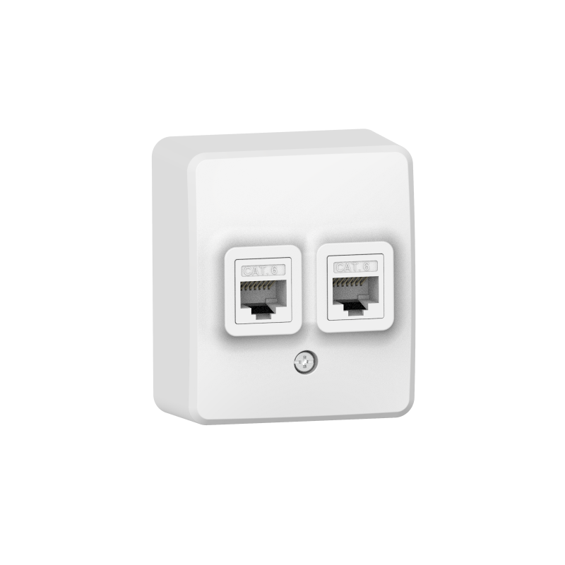 MURATA DOUBLE LAN SOCKET WALL MOUΝΤED 2xRJ45 CAT6 UTP IP20 WHITE 1000223301 MURATA DOUBLE LAN SOCKET WALL MOUΝΤED 2xRJ45 CAT6 UTP IP20 WHITE 1000223301