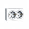 MURATA DOUBLE SCHUKO SOCKET WITH SAFETY SHUTTER WALL MOUΝΤED SCREWS 2x2P+E 16A 250VAC IP20 WHITE 1000226201