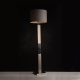 PHASING OUT FLOOR LUMINAIRE 1XE27 METALLIC NIKEL   GRAY SHADE, COLORgrey marble-brushed steel Φ43ΧΗ153CM LUXOR ML306411FS