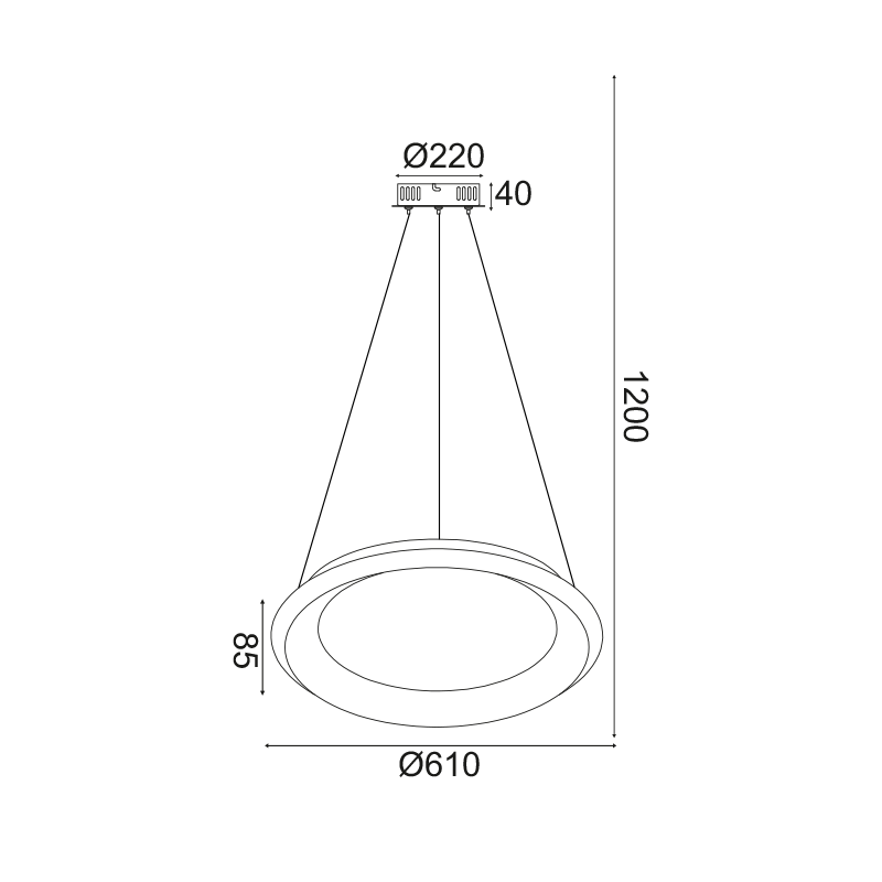PENDANT LUMINAIRE LED 48W 3000K 4610LM WHITE METAL D61XH120CM DIANA BR71LEDP61WH PENDANT LUMINAIRE LED 48W 3000K 4610LM WHITE METAL D61XH120CM DIANA BR71LEDP61WH
