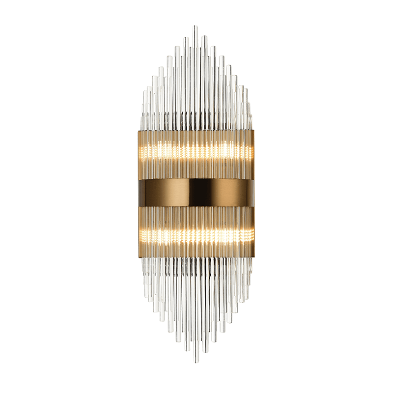 ^WALL MOUNTED LUMINAIRE 4XG9 CRYSTAL + BRASS METALLIC 20Χ11Χ54CM DYNASTY EG1844W54AB