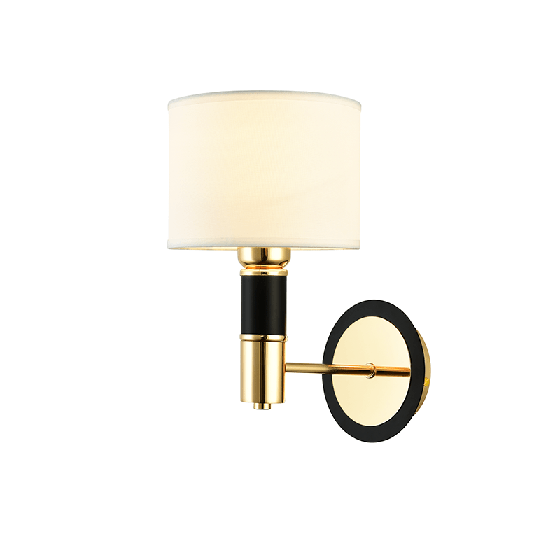 ^WALL MOUNTED LUMINAIRE 1XE14 GOLD/BLACK METALLIC + WHITE SHADE 23X16X29CM MIZAR EG221W29BG ^WALL MOUNTED LUMINAIRE 1XE14 GOLD/BLACK METALLIC + WHITE SHADE 23X16X29CM MIZAR EG221W29BG