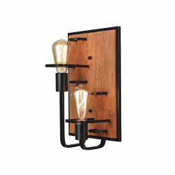 ^WALL MOUNTED LUMINAIRE 2XE27 WOOD+BLACK METALLIC 25X16XH36CM TESLA EG842W36B ^WALL MOUNTED LUMINAIRE 2XE27 WOOD+BLACK METALLIC 25X16XH36CM TESLA EG842W36B