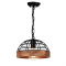 ^PENDANT LUMINAIRE 1XE27 WOOD + BLACK METALLIC D26XH120CM TESLA EG841P26B