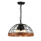 ^PENDANT LUMINAIRE 3XE27 WOOD + BLACK D40XH120CM TESLA EG843P40B