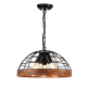 ^PENDANT LUMINAIRE 3XE27 WOOD + BLACK D40XH120CM TESLA EG843P40B