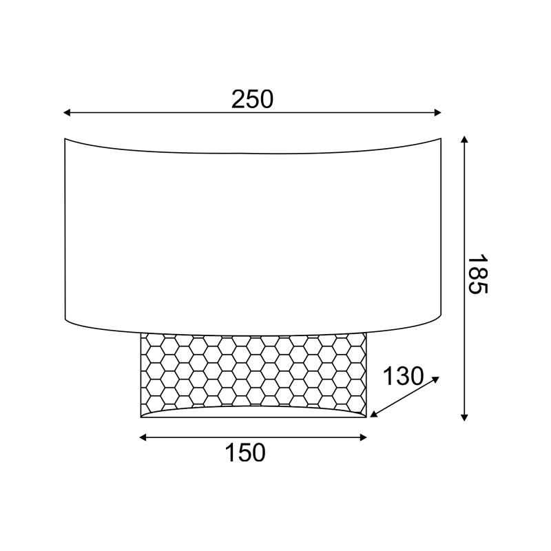 ^WALL MOUNTED LIGHTING 1ΧΕ14 NISYROS BLACK FABRIC+MATTING RATTAN 25Χ18Χ13CM TF20831WB