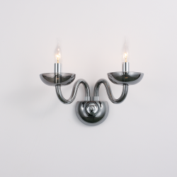 ^WALL MOUNTED LUMINAIR 2XE14 TINT CRYSTAL + CHROME METAL 40X30CM LUNARIA BLK82182WSGC ^WALL MOUNTED LUMINAIR 2XE14 TINT CRYSTAL + CHROME METAL 40X30CM LUNARIA BLK82182WSGC