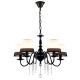 ^PENDANT 5ΧΕ14 METALLIC BLACK+ WHITEBLACK SHADE + CRYSTAL Φ63ΧΗ95CM MULAN EG167285PBW