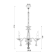 ^PENDANT 3XE14 CLEAR CRYSTAL + CHROME METAL Φ49×Η173CM LOMPELIA BLK80383PCC